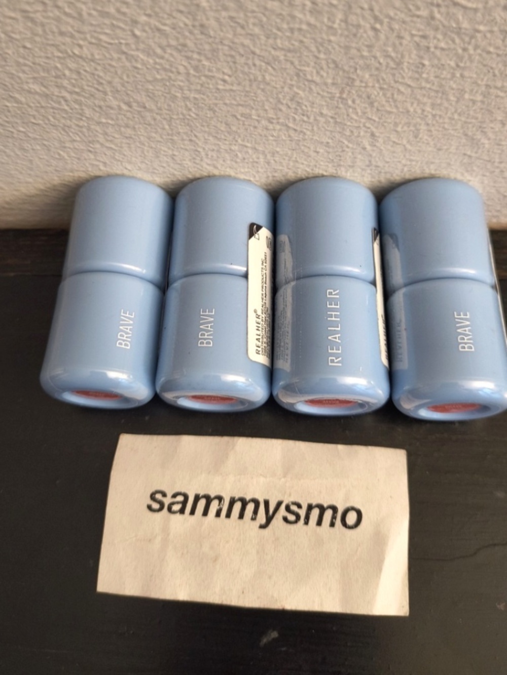 REALHER Lipstick Travel Size In Brave (Cherry Red) 0.052 oz x4